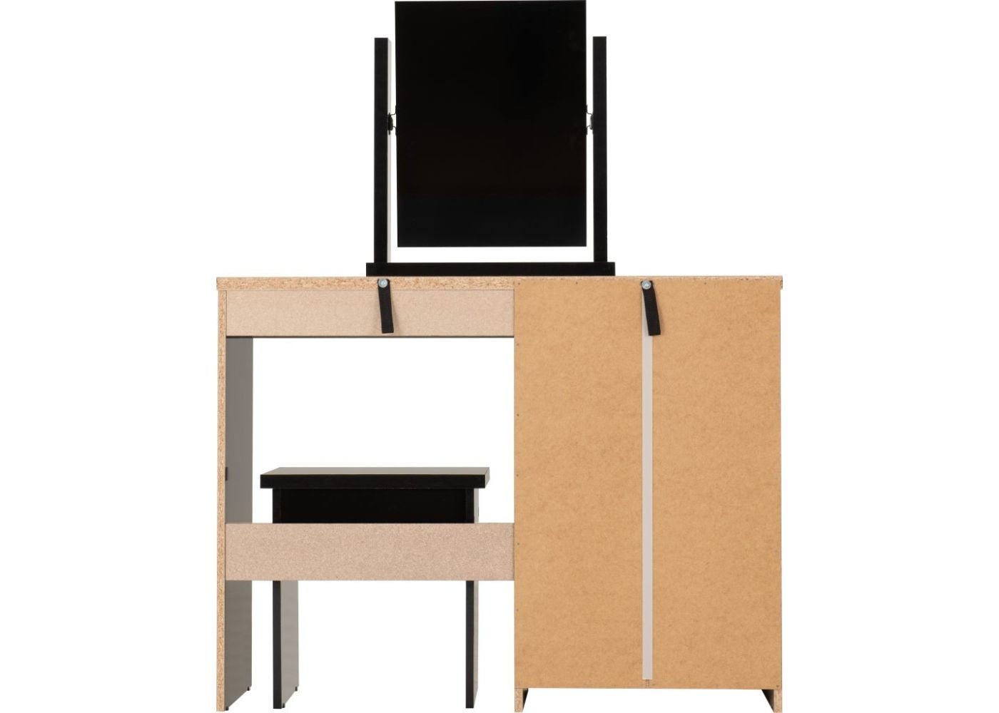 Nevada Black Gloss Dressing Table Set by Wholesale Beds Back
