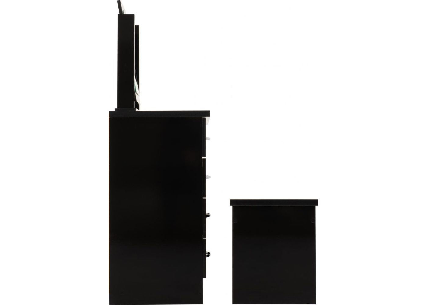 Nevada Black Gloss Dressing Table Set by Wholesale Beds Side