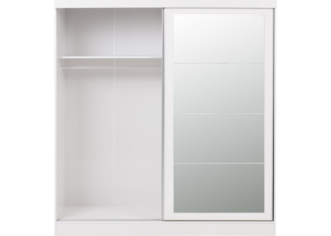 Nevada White Gloss 2-Door Sliding Wardrobe by Wholesale Beds & Furniture Left Open