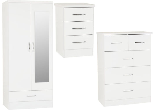 Nevada White Gloss Bedroom Furniture Set by Wholesale Beds & Furniture