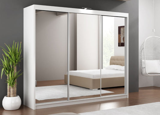 Paris 2.5m White Sliding Wardrobe by Brennans