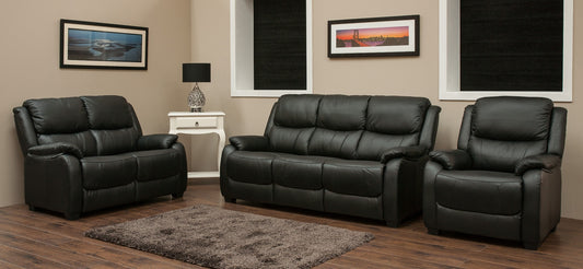 Parker Black Leather Sofa Range by SofaHouse