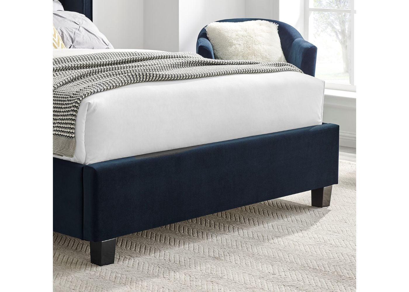 Polaris Navy Blue Bedframe Range by Limelight End