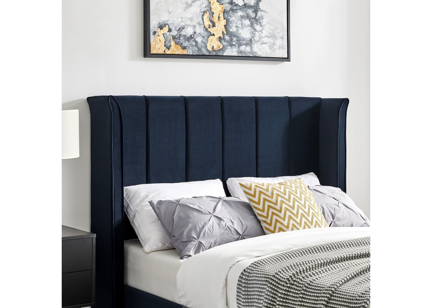 Polaris Navy Blue Bedframe Range by Limelight Head