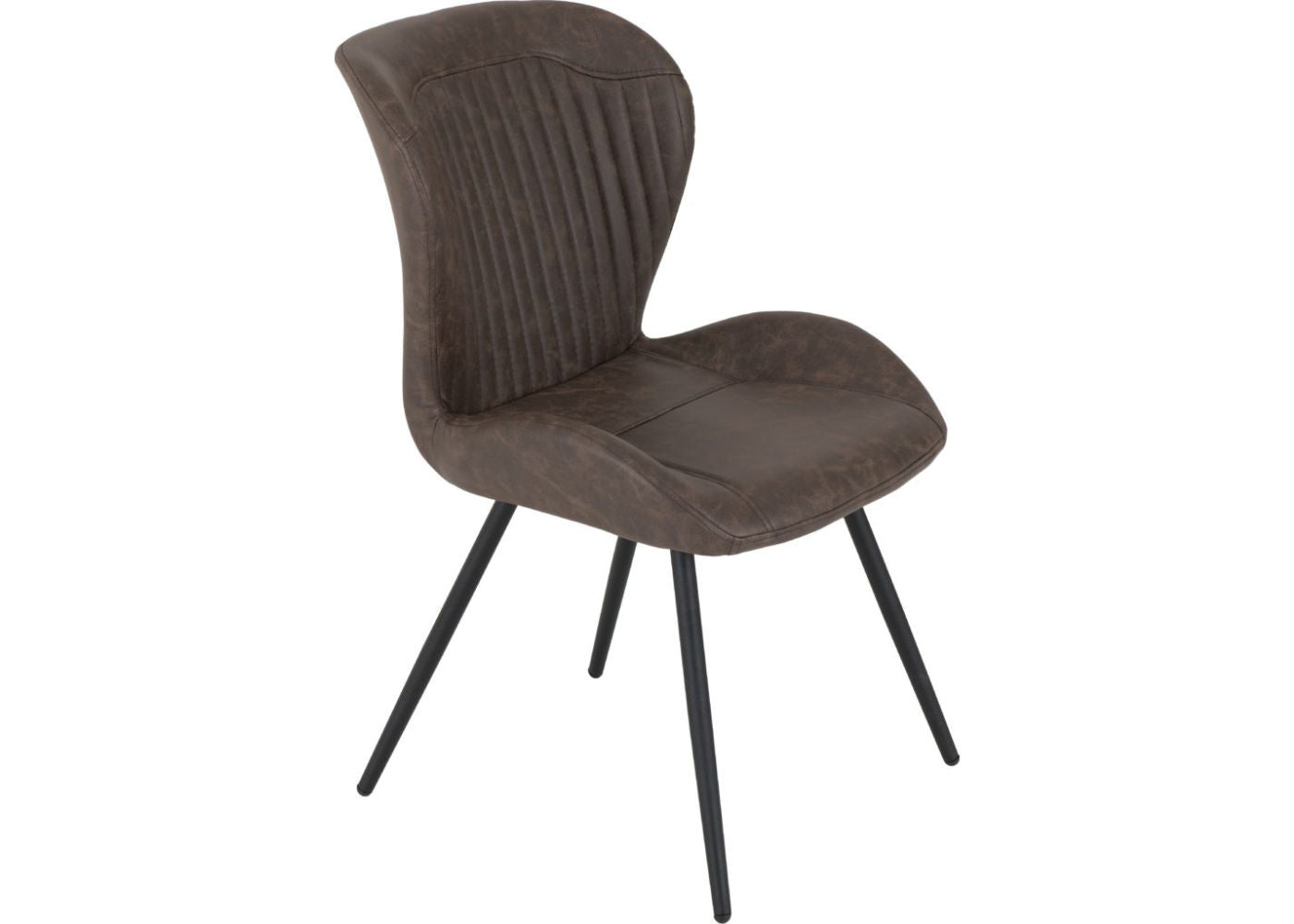 Quebec Brown Faux Leather Dining Chairs by Wholesale Beds & Furniture Angle