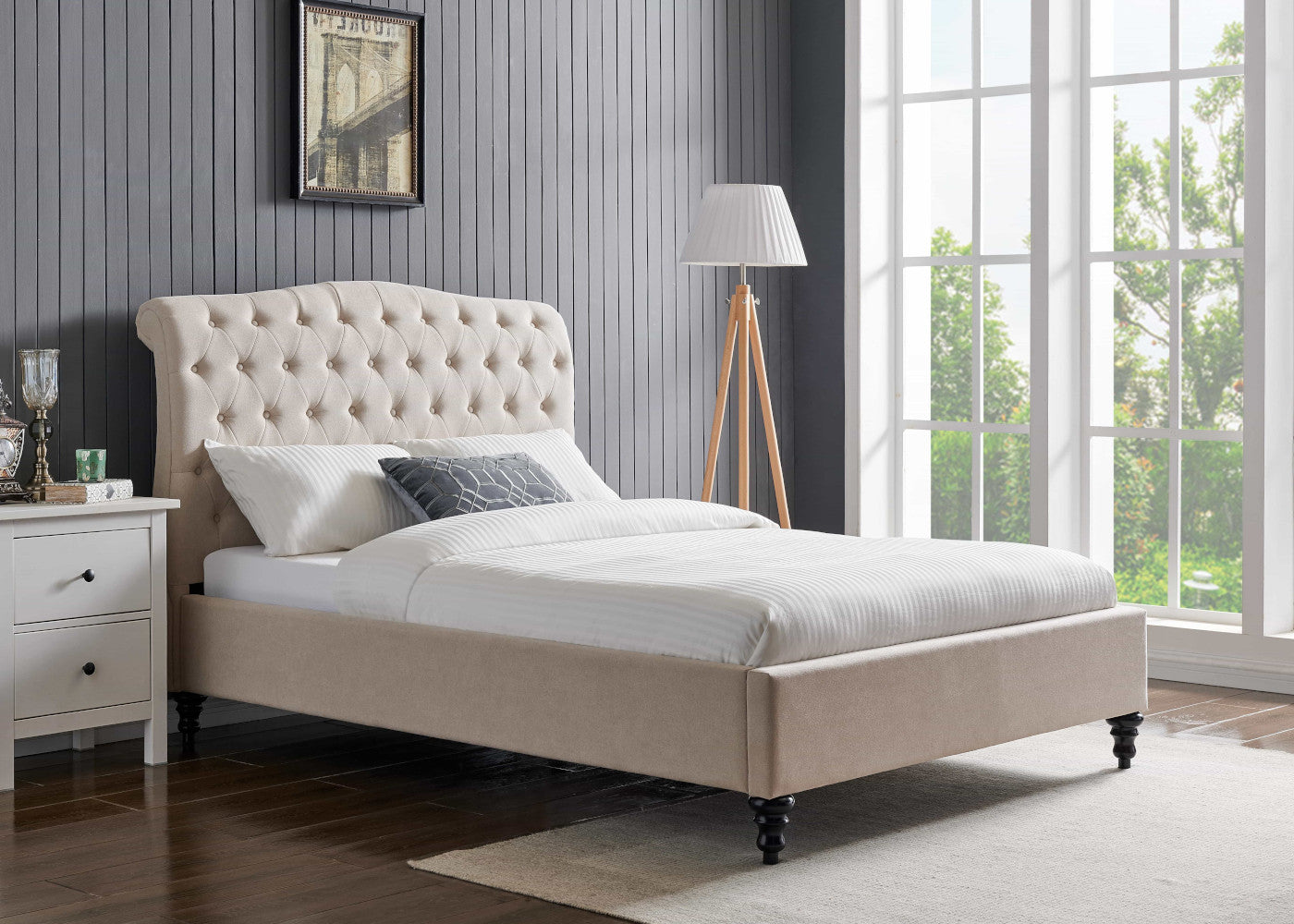 Rosa Natural Bedframe Range by Limelight Angle