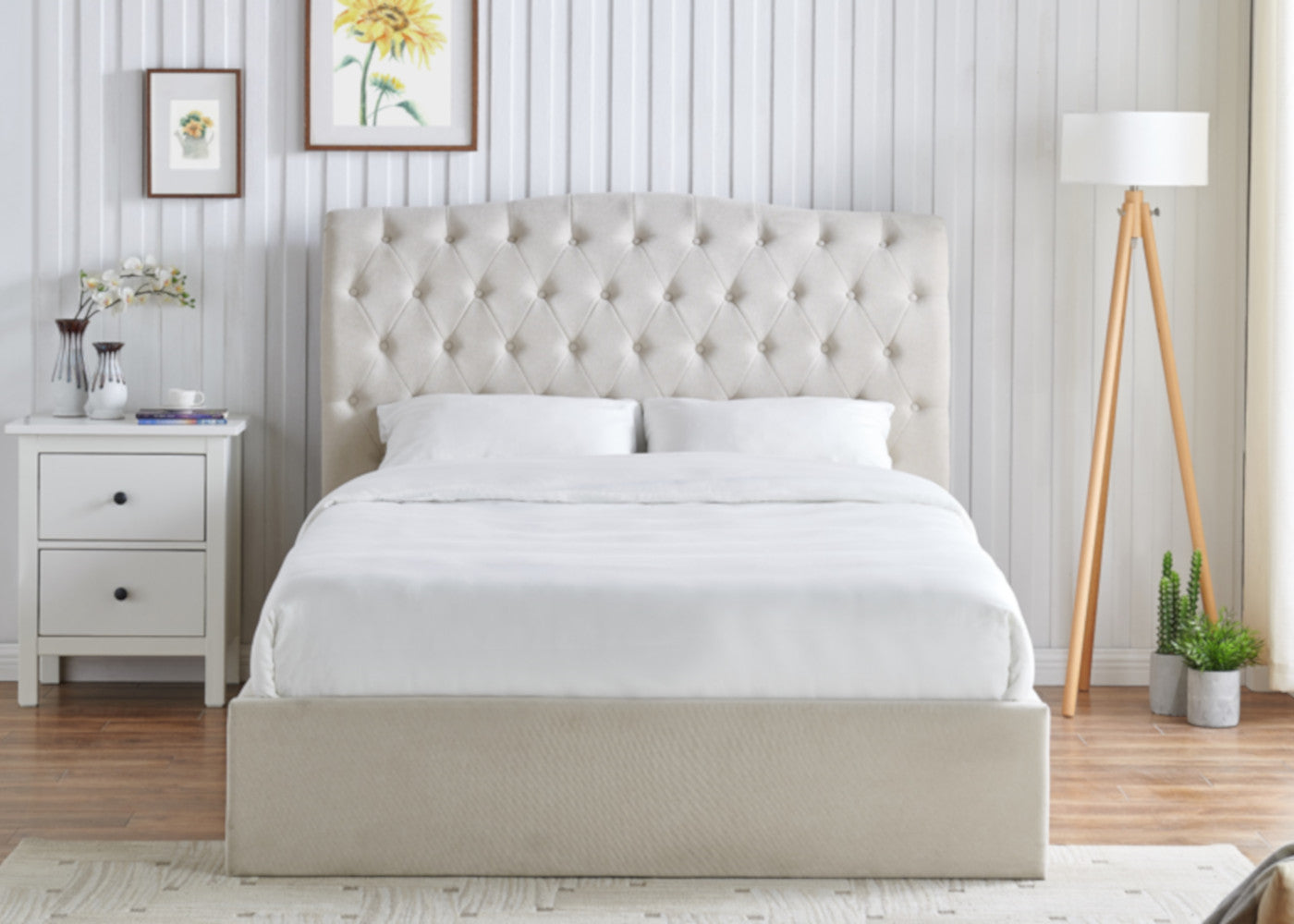 Rosa Natural Ottoman Storage Bed