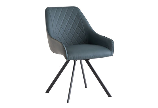 modern design chair with a cushioned seat and backrest, supported by a swivel base for easy movement.