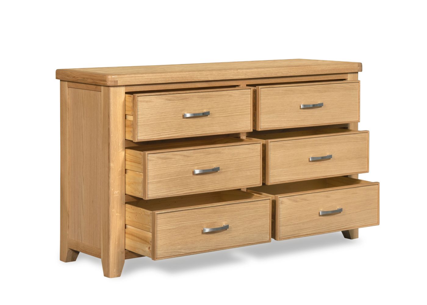 Sligo Oak 6-Drawer Chest by Honey B Drawers Open