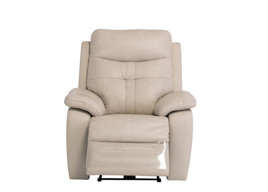 Solero Full Leather Light Stone Electric Reclining Sofa Range