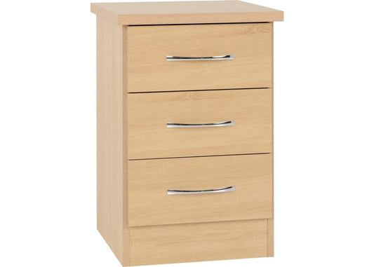 Nevada Sonoma Oak Effect 3-Drawer Bedside by Wholesale Beds & Furniture