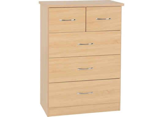 Nevada Sonoma Oak Effect 2-Over-3-Drawer Chest by Wholesale Beds & Furniture