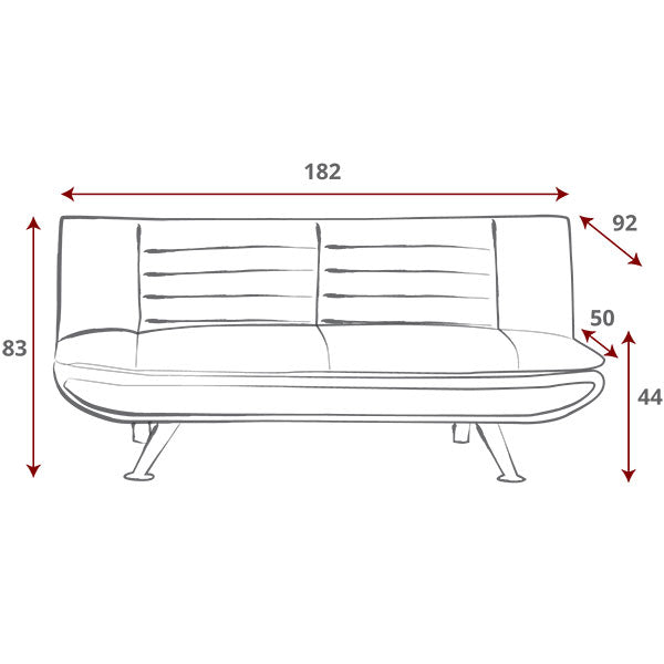 Denver Grey Sofabed by Sweetdreams Dimensions