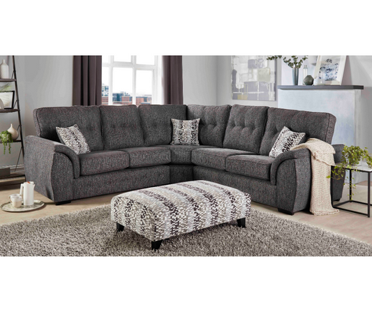 Ashley Empress Black /Tetris Grey 2 Corner 2 Sofa by Red Rose