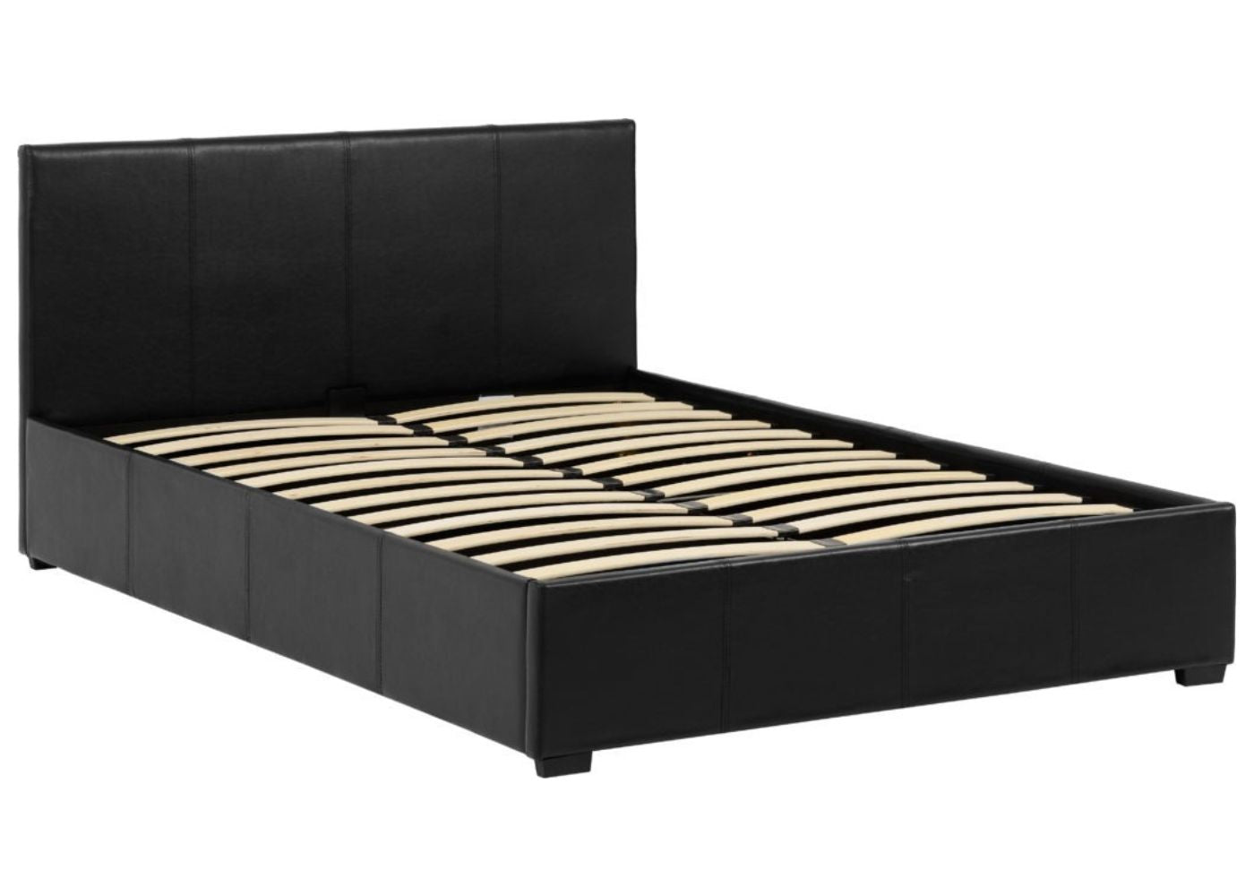 Waverley Black Faux Leather Ottoman Bedframe Slats