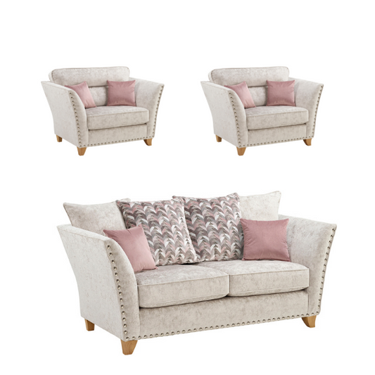 Paris Darwen Nickel 3+1+1 Sofa Set by Lebus