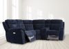 Havarti Fabric Electric Reclining Sofa Range in Blue Corner