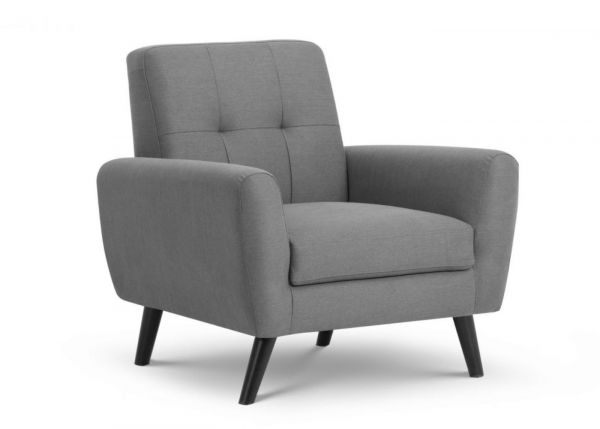 Monza Grey Compact Retro 1 Seater Sofa by Julian Bowen