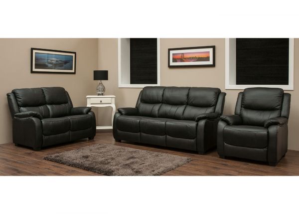 Parker Black Leather 2-Seater Sofa by SofaHouse